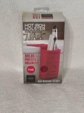 Hot Iron Holster Silicone Heat-Resistant Pink Styler Holder